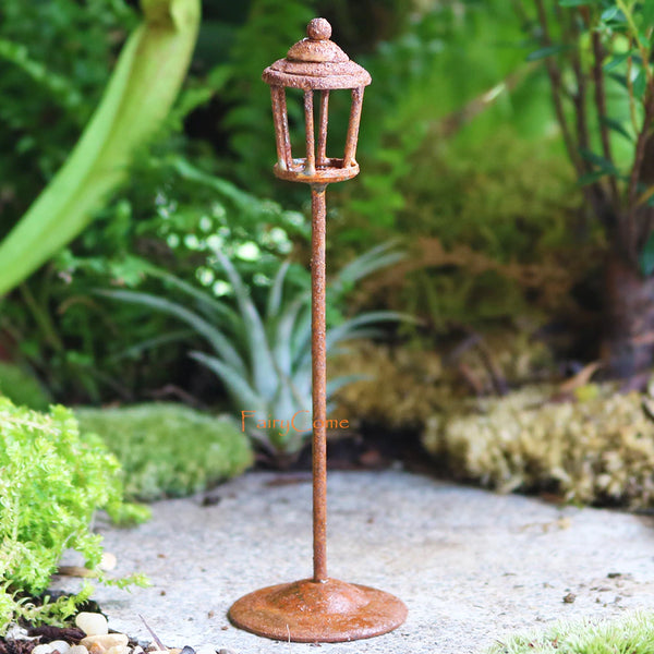 Rustic Vintage Street Lamp Post Miniature Fairy Garden Decor