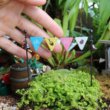 Pastel Bunting Flags Miniature Fairy Garden Decor