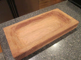 Handcrafted Solid Mahogany Wood Fruit Tray Rustic Primitive Large 16 x 8 x 2"
