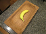 Handcrafted Solid Mahogany Wood Fruit Tray Rustic Primitive Large 16 x 8 x 2"