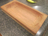 Handcrafted Solid Mahogany Wood Fruit Tray Rustic Primitive Large 16 x 8 x 2"