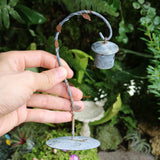 Hanging Birdhouse with Stand Vintage Rustic Miniature Fairy Garden Decor