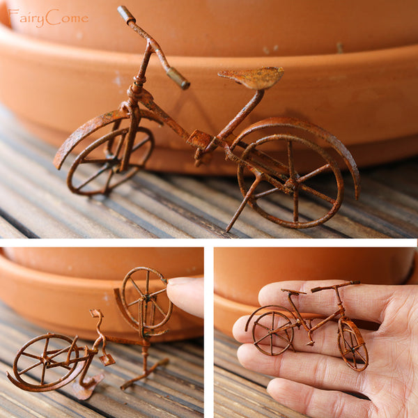 Vintage Rustic Bicycle Miniature Fairy Garden Decor