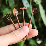 4 Pc Rustic Vintage Garden Tools Miniature Fairy Garden Decor
