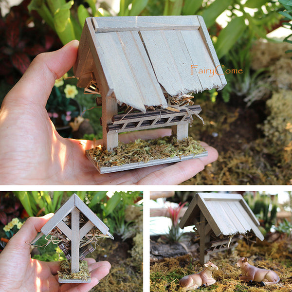 Rustic Hay Feeder Miniature Fairy Garden Decor